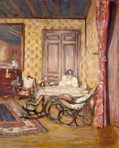 Interieur met schommelstoel door Edouard Vuillard